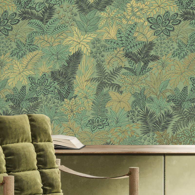 Rouleau de papier peint Plants non tissé, Vert