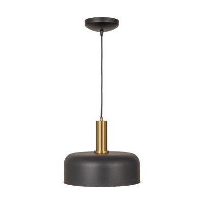 Ratcliff - 1-Light Pendant - Black/Brushed Brass