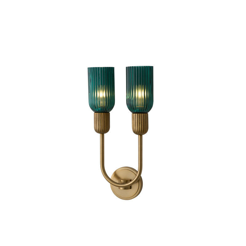 Verde 2 LT True Satin Brass Wall Sconce Kalco