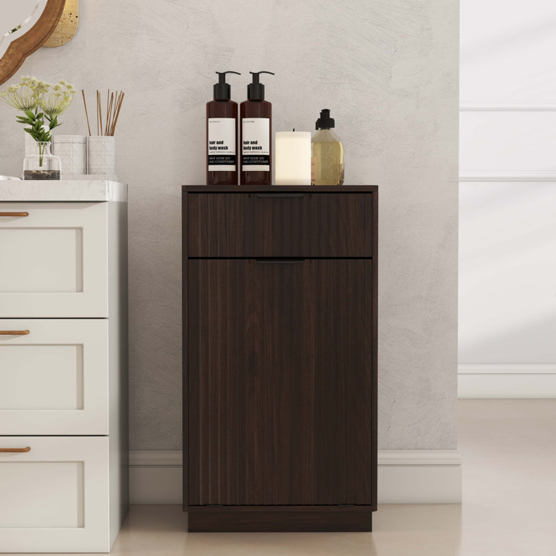 Armoire à poubelle inclinable 10 gallons Woodgrain, Noyer