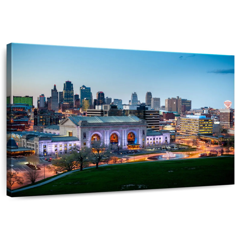 Ravi Kansas City Night Skyline, 26" H x 39" W