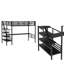 Lit mezzanine simple avec bureau intégré Gintare