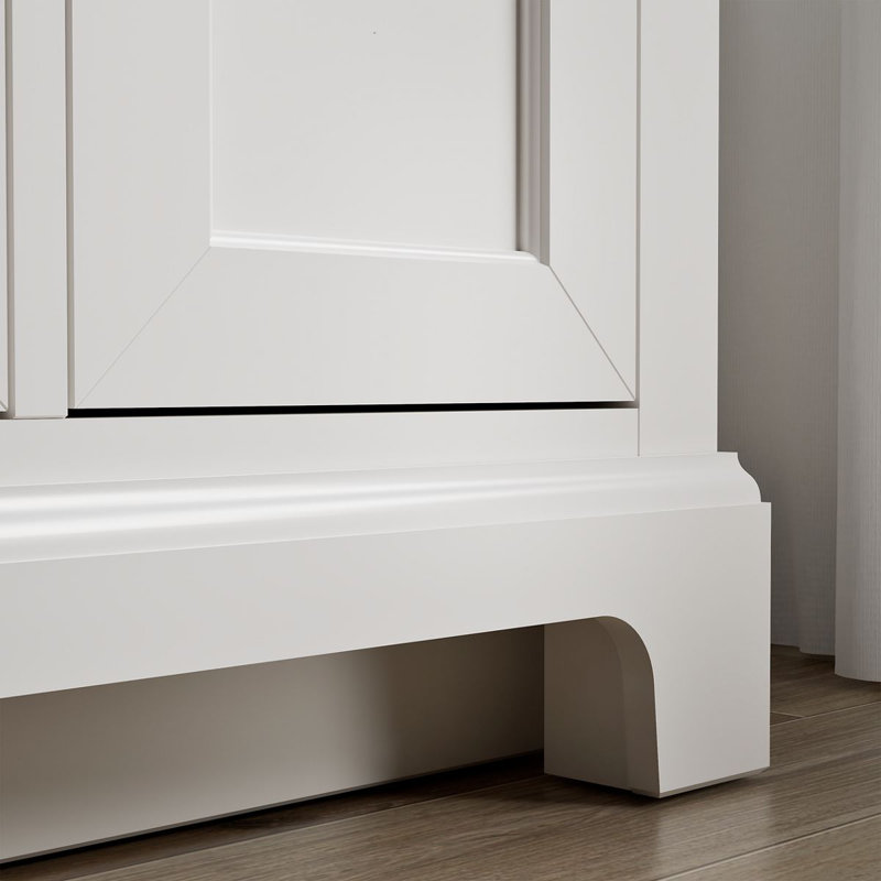 Charlemont Meuble-lavabo de salle de bain avec lavabo et comptoir en quartz, Blanc