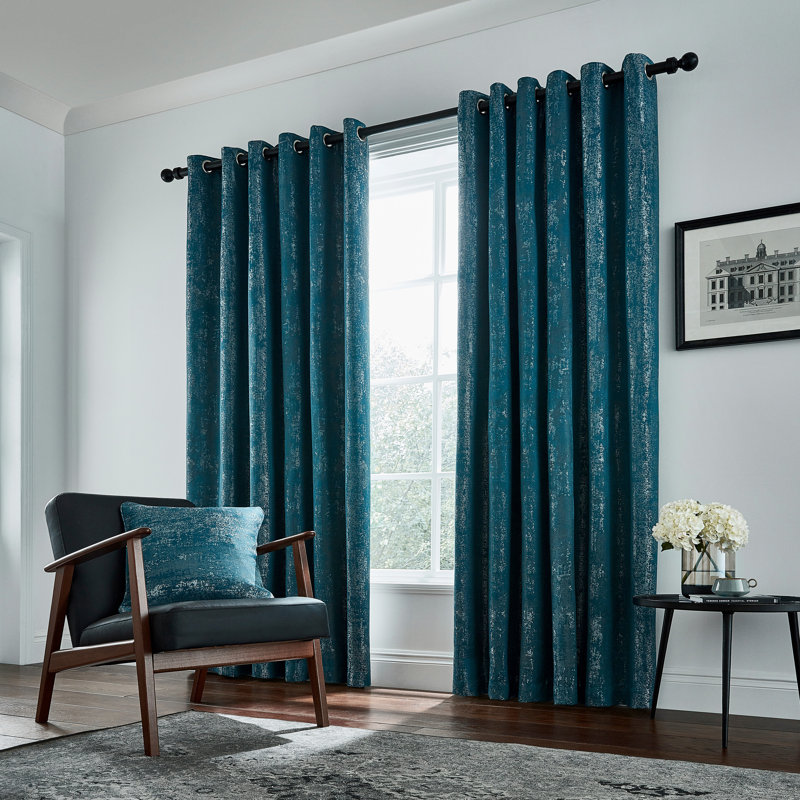 Roma Eyelet Room Darkening Curtains, Emerald, 167cm Width x 228cm Drop