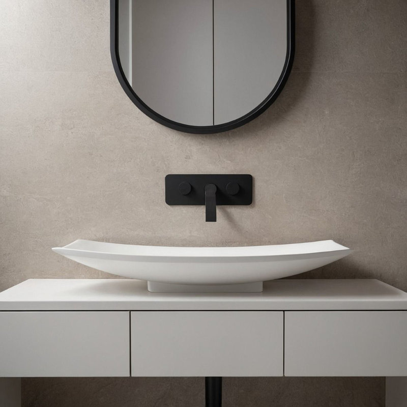 Brayden Studio 63.5mm L x 39mm W Natural Stone Rectangular Sink