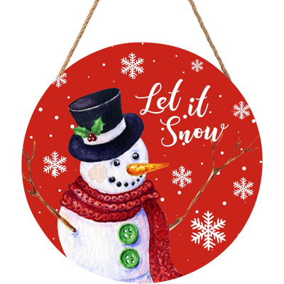 Panneau de porte de Noël bonhomme de neige porte de porte en bois de flocon de neige pour l'extérieur extérieur porche décorations de Noël