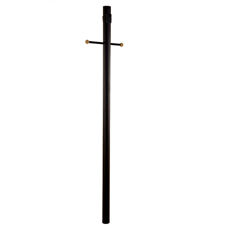 Poteau en aluminium 84 po avec prise électrique Pritchard, Noir mat, Oui