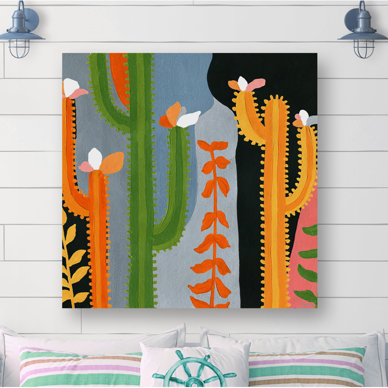 Reproduction d’art sur toile tendue « Colorful Cactuses » par Marmont Hill, H 32 po x l 32 po x P 1,5 po