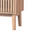 60cm W 4-Drawer Chest with Slatted-Designed Drawers, Narrow Nordic Dresser with Hollow Panels & Tapered Legs, Walnut / Natural-760487368