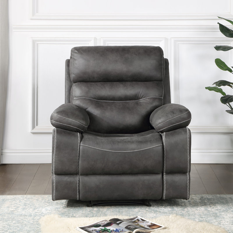 Fauteuil inclinable manuel Amarria, Similicuir gris