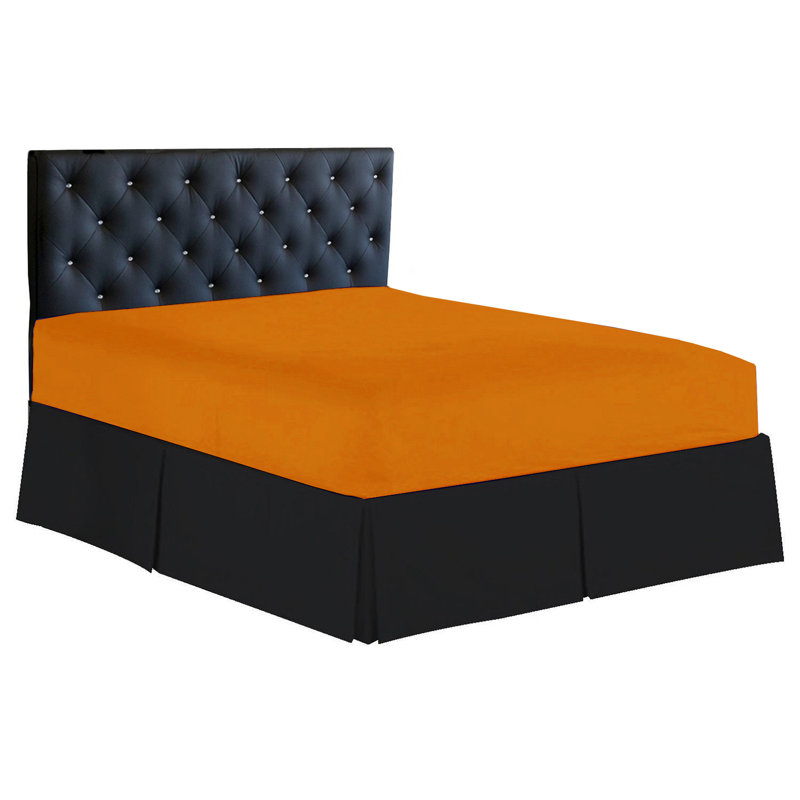 Drap-housse en microfibre 1500 fils, Orange élite, Grand lit