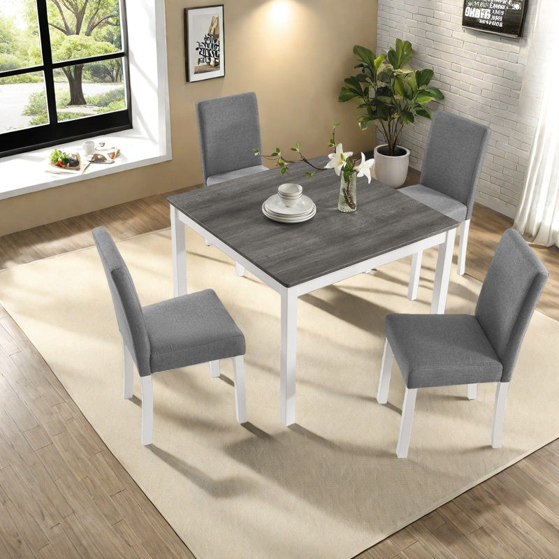 Modern Grey & White Dining Table Sets, Bent Wood, Compact Kitchen Solution