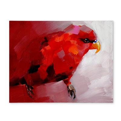Napperon abstrait avec perroquet rouge