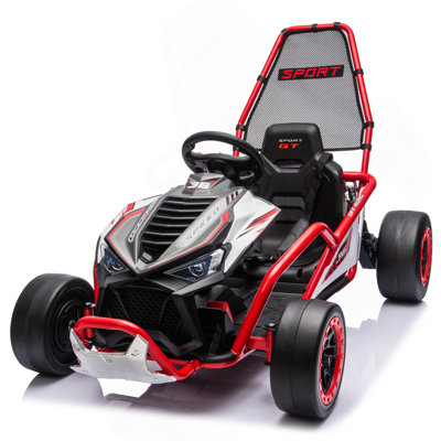 24V 400W Electric  Ride on Toy,Crazy Go Cart,Drift Car W/Protective Roll Cage,EVA Front Tires,Rear Suspension,5-7.5 MPH,5-Point Safety Harness,Fast-Paced&Drift Mode,Music,Bluetooth for  6-12
