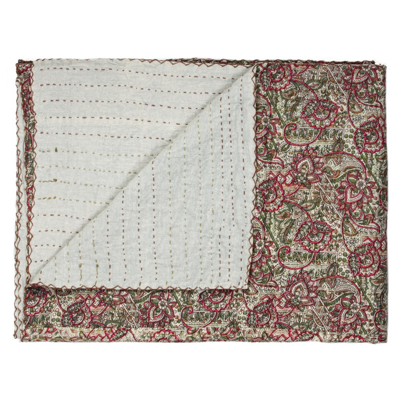 Kantha Knitted Throw Blanket