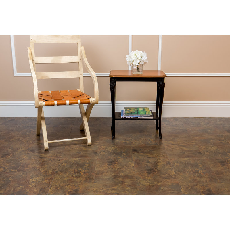 12" x 12" x 1.2mm Vinyl Tile, Gold/Brown
