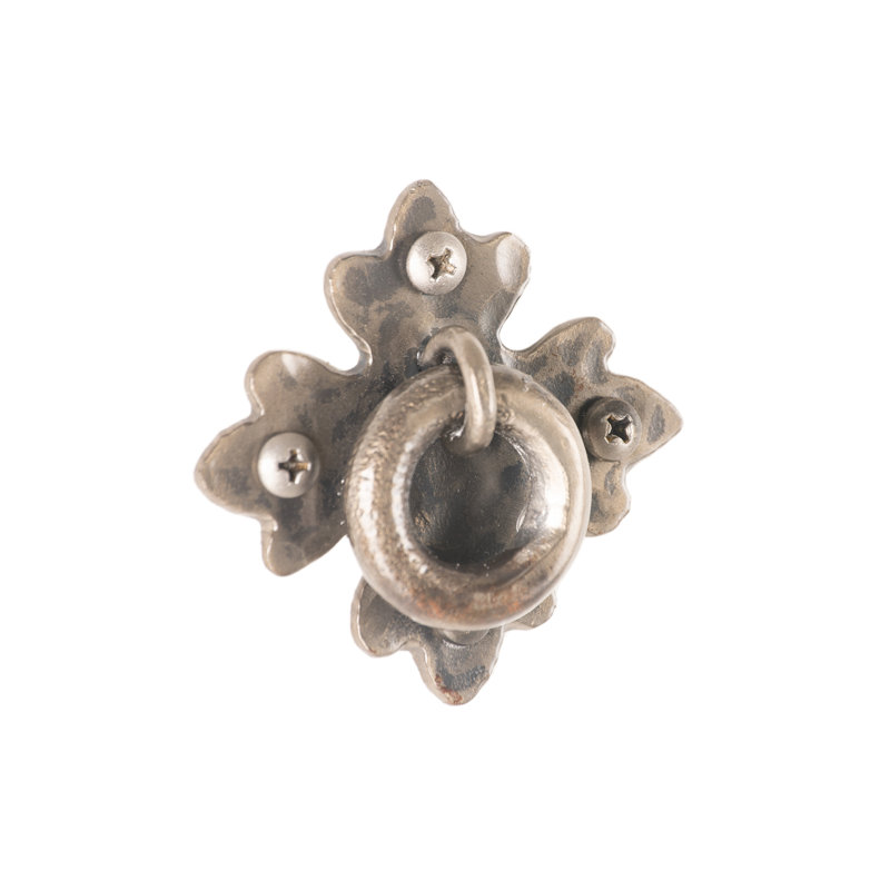 Hand Forged  Wrought Iron Cabinet Ring Pull, Natural