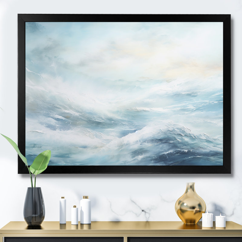 Blue Storm Charm Liquid Art - Storms Canvas Prints, 24" H x 32" W x 1" D, Black Picture Framed