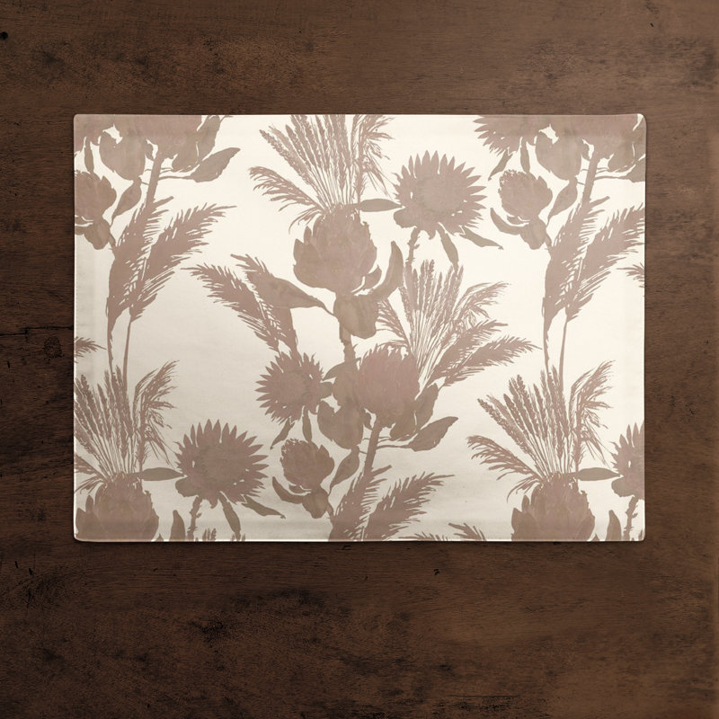 Polyester Floral Rectangle Placemat, Neutral