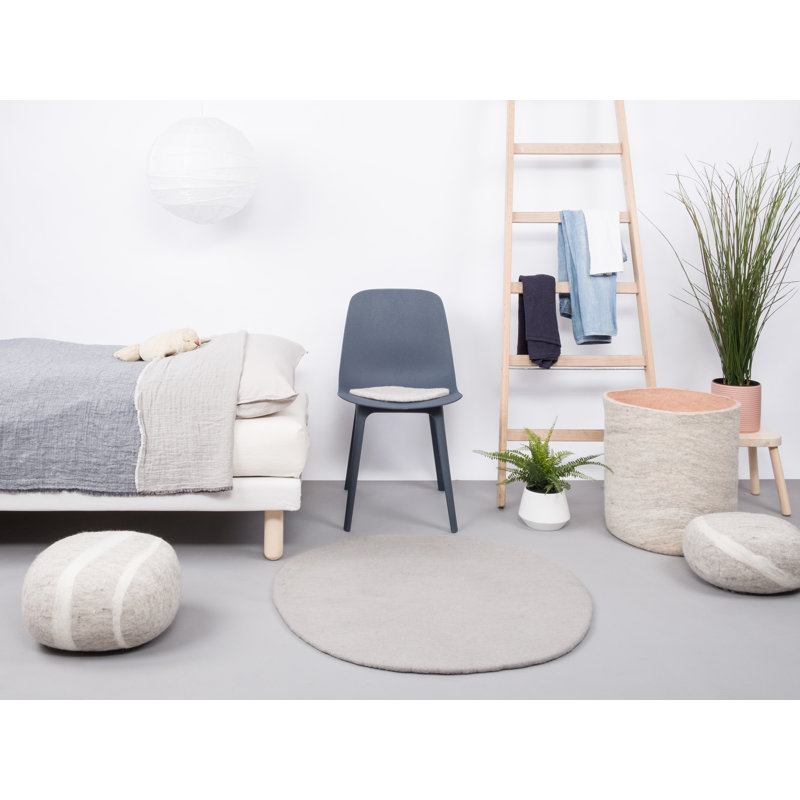 Round Wool Hand Woven Area Rug, Round 140cm