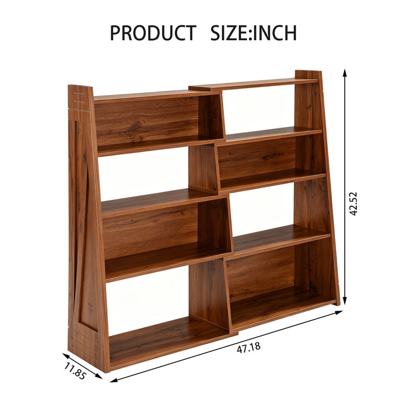 4 Tier Foldable Bookshelf, Natural Wood