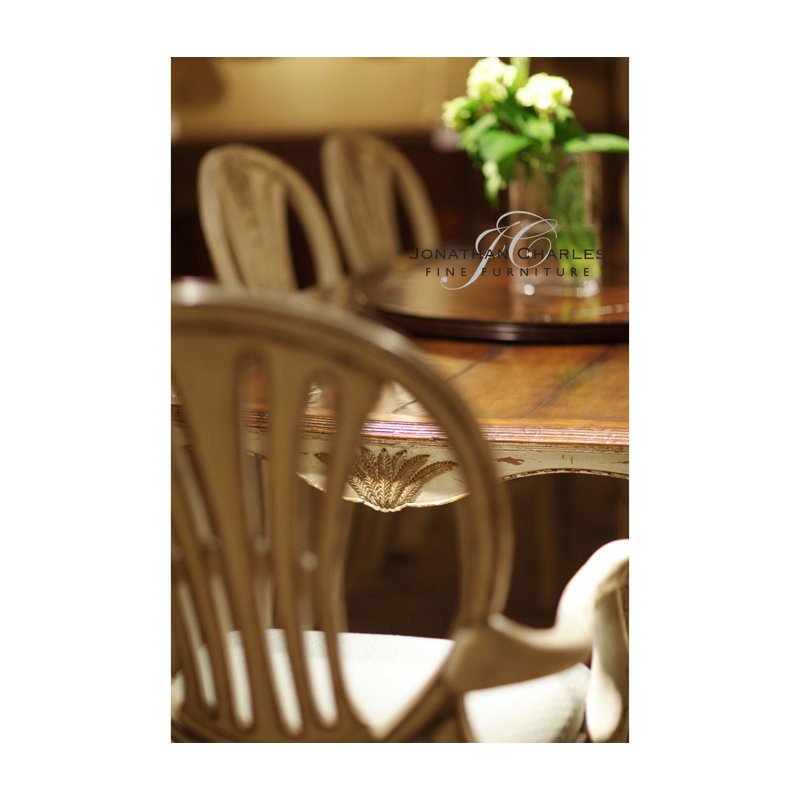 Country Farmhouse Upholstered Arm Chair, Painted Off-White