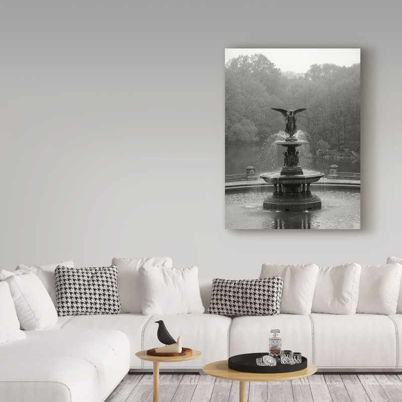 Avisha 'Bethesda Fountain Small' Photographic Print on Wrapped Canvas, 19" H x 14" W
