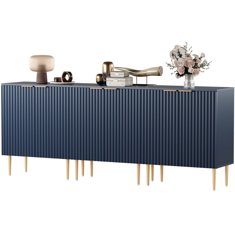 Rishaw Sideboard With 2 Doors And Adjustable Shelves, Blue