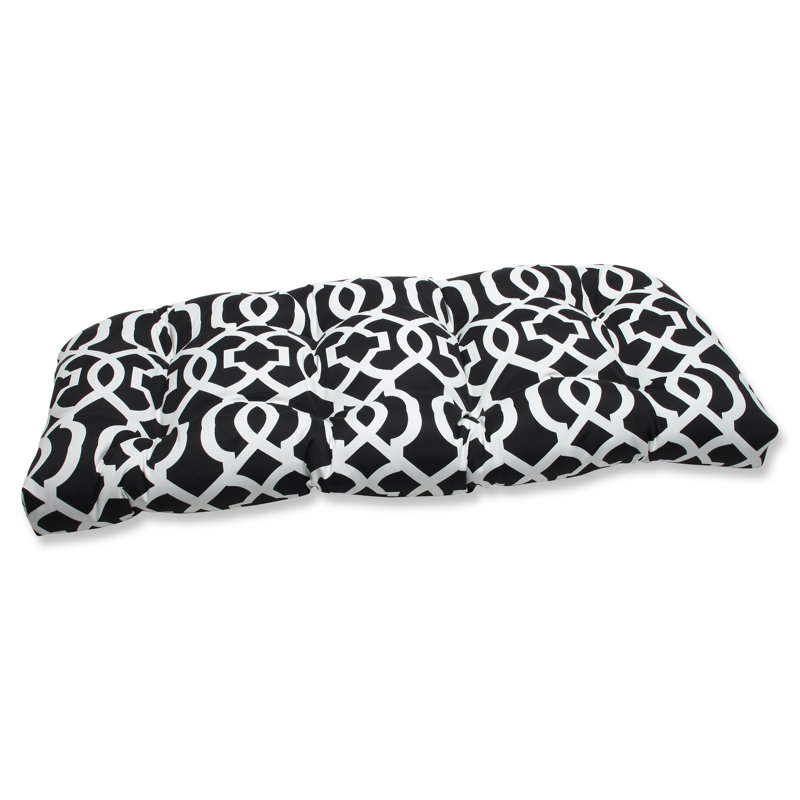 Coussin intérieur/extérieur pour causeuse d'amour, Noir / blanc