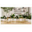 Bar Table Set with 2 Bar Stools, Counter Height Kitchen Bar Furniture with Backrest, Modern White & Gold Compact Bar Set for Small Spaces