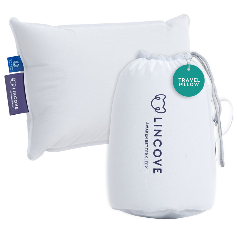Oreiller de voyage en duvet de plumes et de cou LNU, H 13 po x l 18 po