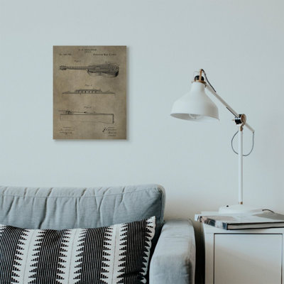 «Vernis Vintage Guitare Texture Design», impression sur toile