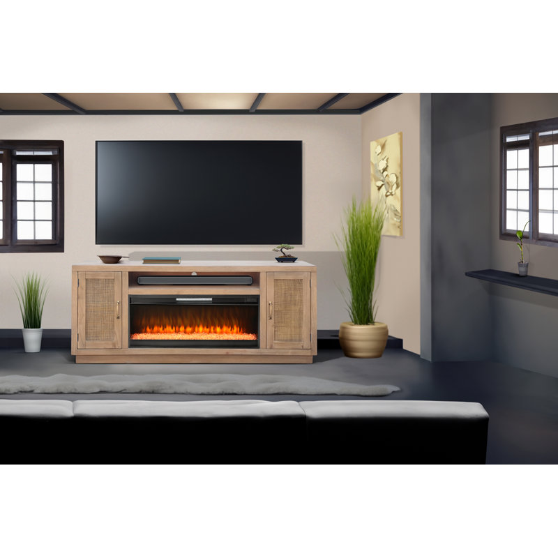 Crédence de rangement l 78 po avec foyer électrique inclus