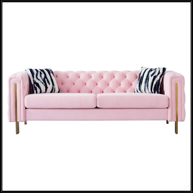 Canapé de salon Chesterfield, Rose