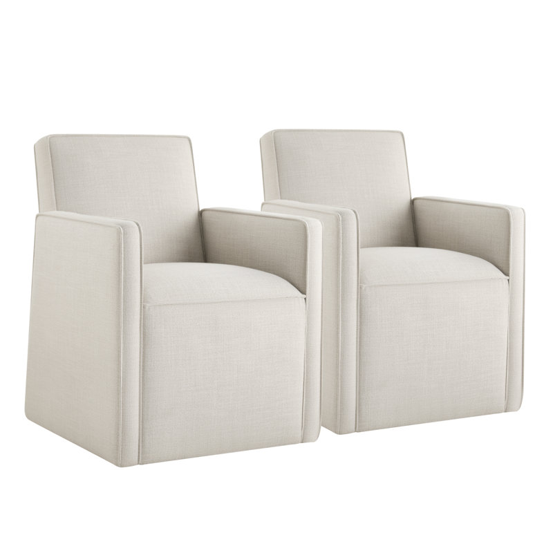 Henley Caster Wheel Dining Armchair(Set Of 2), Effie Linen