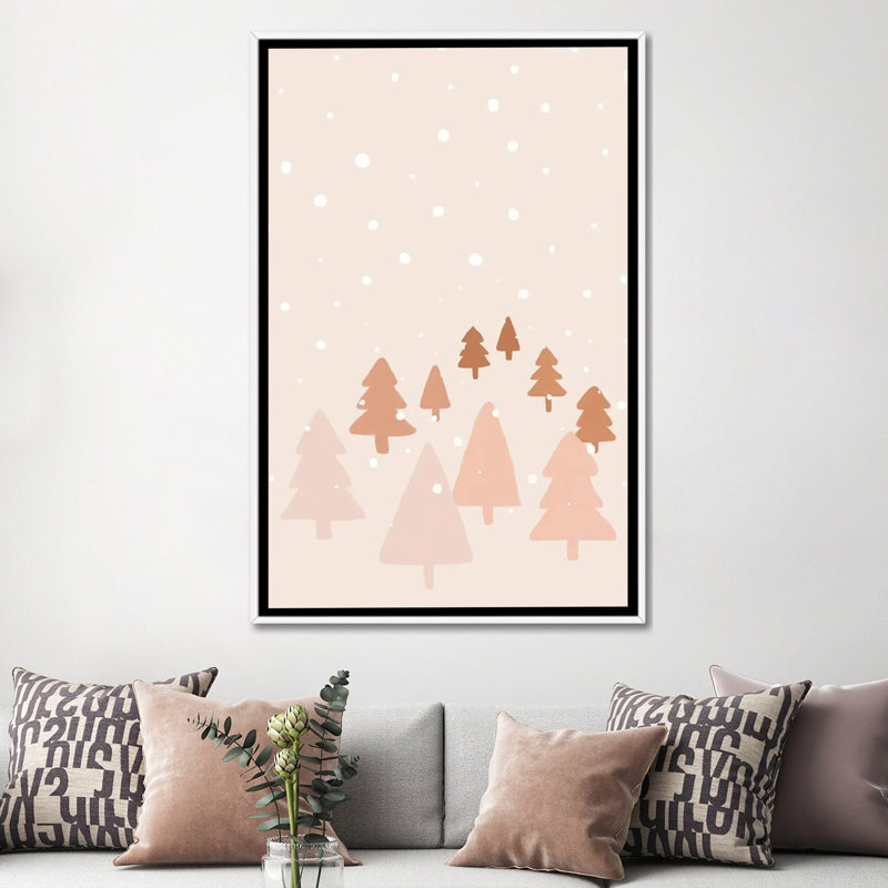 Reproduction d’art, "Winter Forest" par Orara studio, H 60 po x l 40po x P 1,5 po, Toile blanche encadrée, Pas de tapis