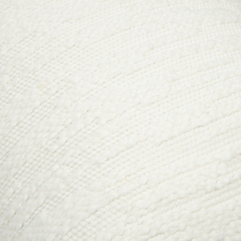 Textured Cotton Throw Pillow, White