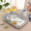 Perfume Mirror Vanity Tray, Hollow-Carved Jewellery And Makeup Organizer For Dresser And Bathroom Countertop