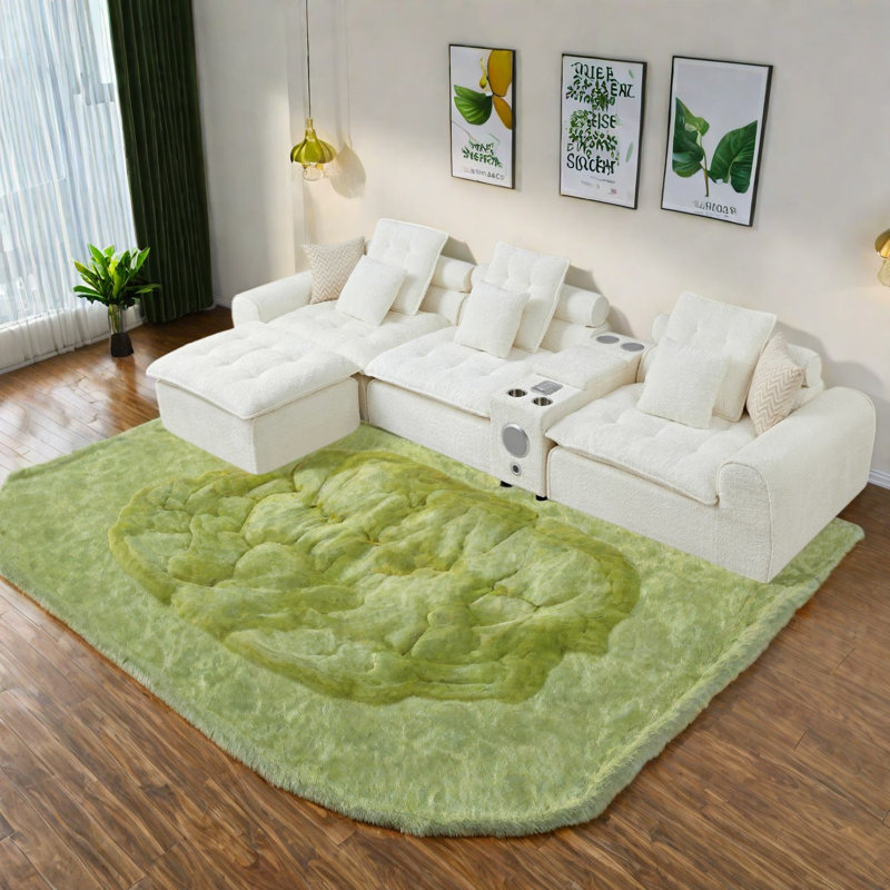 Canapé d'angle surdimensionné 4 places, 143,2 pouces, en boucle blanche, style nuage moderne pour la maison, Blanc