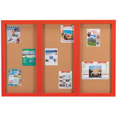 Enclosed Wall Mounted Bulletin Board LED Illuminated