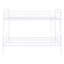 Lit superposé double au-dessus de grand lit double en blanc - garde-corps en fer simplifié inclus, peu encombrants et assemblage rapide-1248733667
