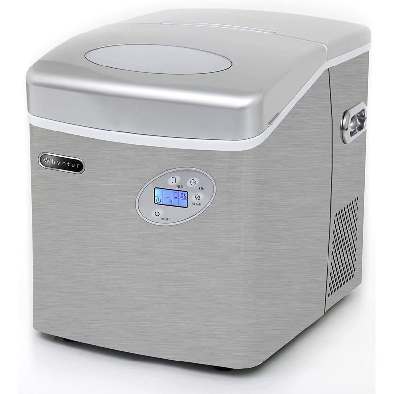 Whynter 49 lb Stainless Steel Countertop Ice Maker with Water Connection