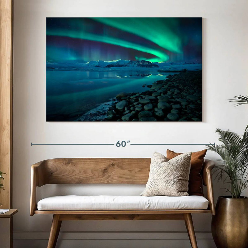 Alvord Jokulsarlon Northern Lights, H 34 po x l 51 po
