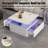 Modern Square Led Coffee Table With 2 Storage Drawers & Built-In Lighting-1452415611