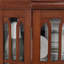 Vitrine d'angle avec quatre tablettes réglables en verre trempé et système d'éclairage intégré pour exposer des objets précieux