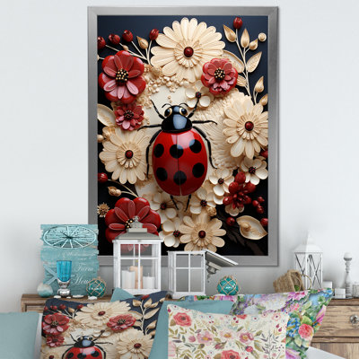 " Curious Paper Mache Ladybug Garden "