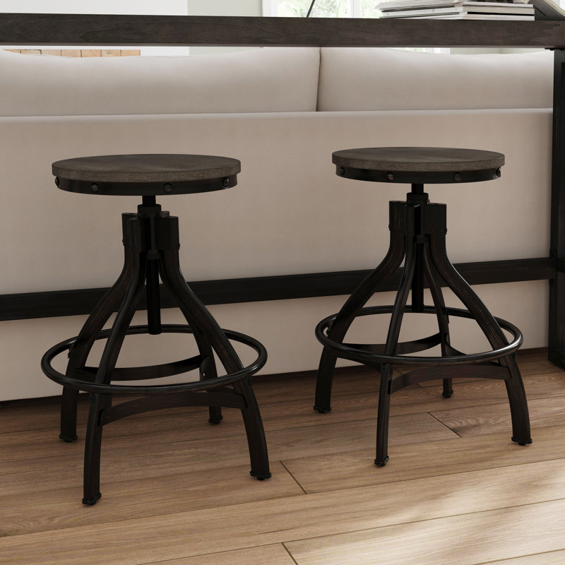 Tabouret de comptoir pivotant Kerome, Gris