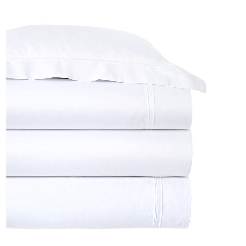 Triomphe Fitted Sheet, White, Queen Fitted Sheet