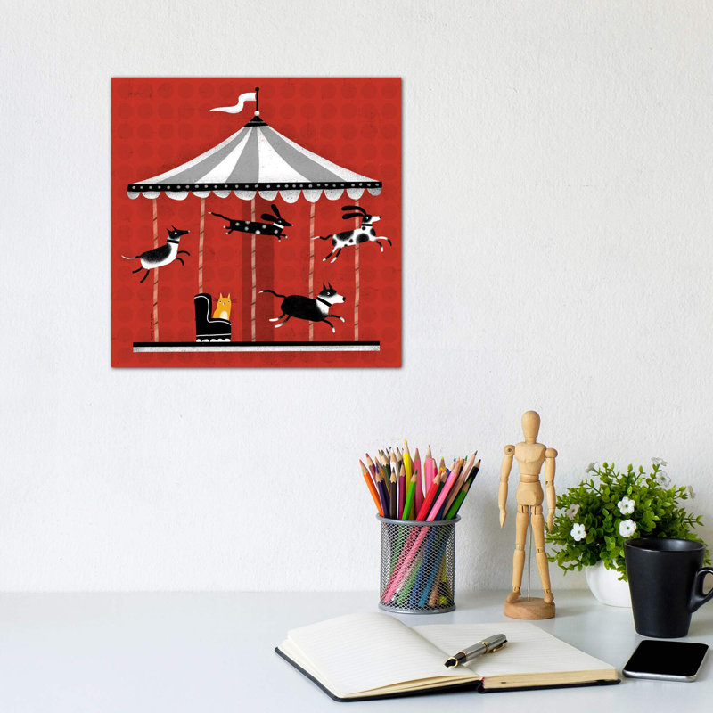 Carousel by Terry Runyan - Print, No Mat, Wrapped Canvas, 12" H x 12" W x 0.75" D