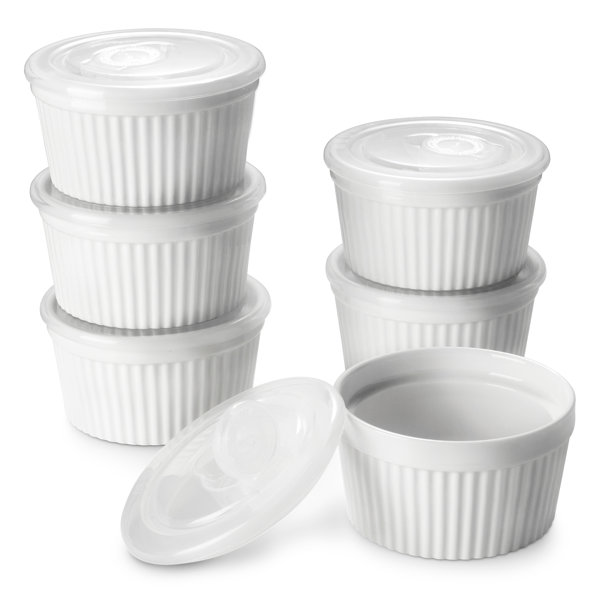 HVH 12 oz Ramekins with Lids, Mini Casserole Dish with Lid Oven Safe, Small  Casserole Dish Set, Oven Safe Bowls, Mini Baking Dishes for Oven with